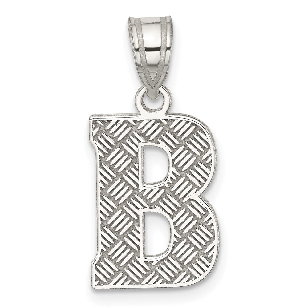 Sterlingsilber Rhodiniert Buchstabe B Initiale Anhänger