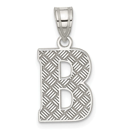 Sterlingsilber Rhodiniert Buchstabe B Initiale Anhänger