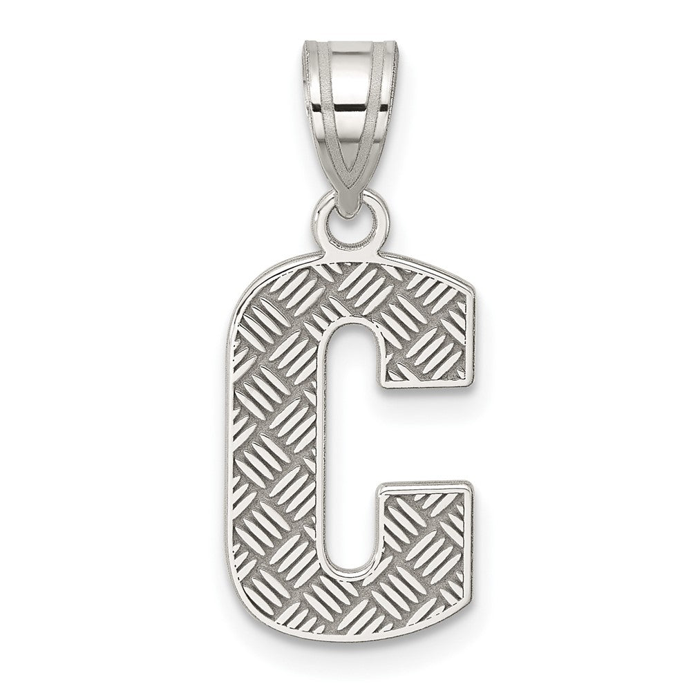 Sterlingsilber Rhodiniert Buchstabe C Initiale Anhänger