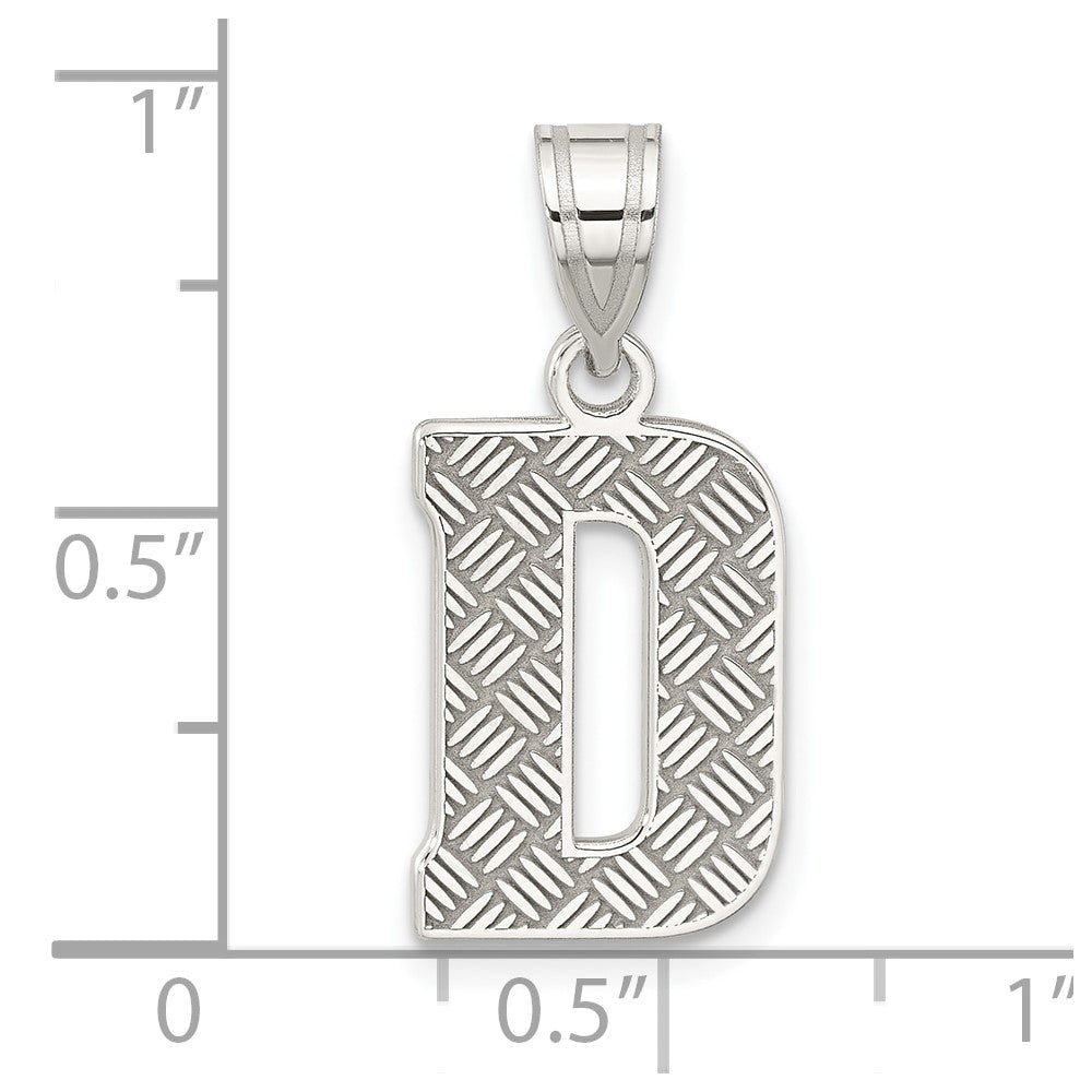 Sterlingsilber Rhodiniert Buchstabe D Initiale Anhänger