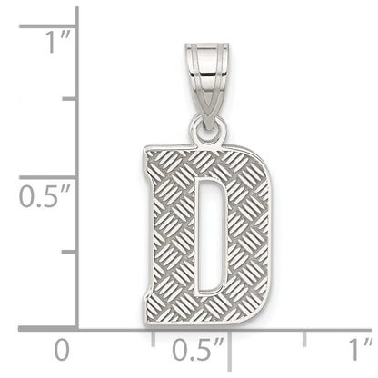 Sterlingsilber Rhodiniert Buchstabe D Initiale Anhänger