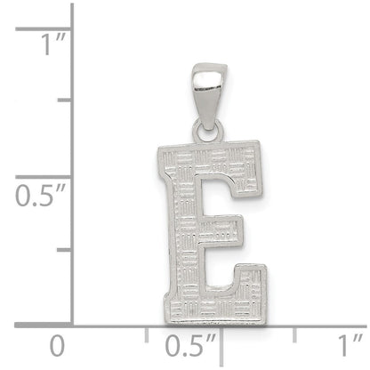 Sterlingsilber Rhodiniert Buchstabe E Initiale Anhänger