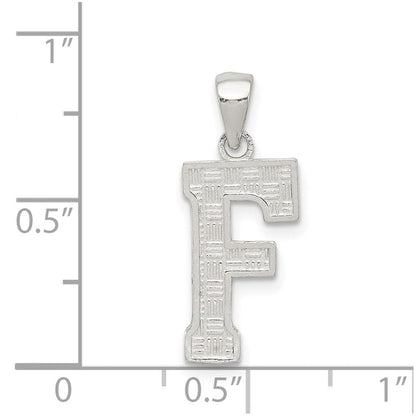 Sterlingsilber Rhodiniert Buchstabe F Initiale Anhänger