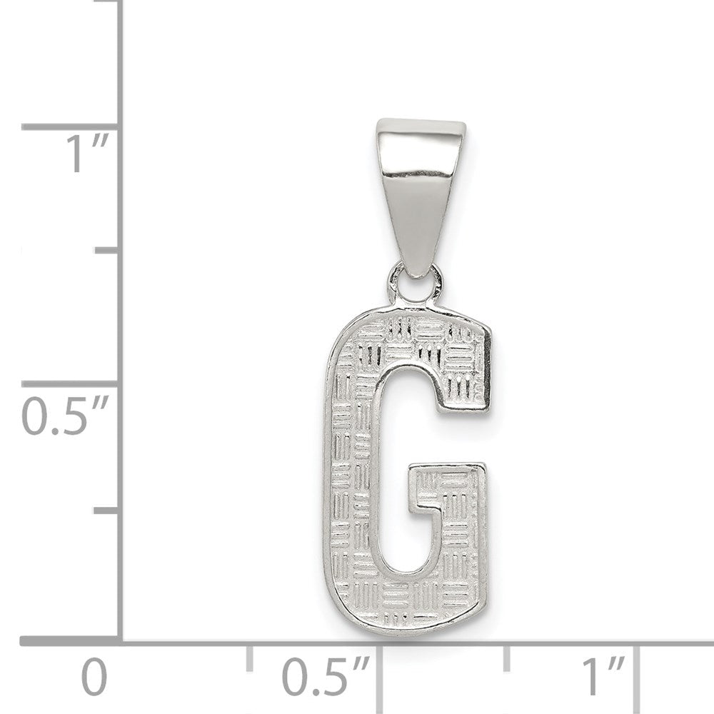 Sterlingsilber Rhodiniert Buchstabe G Initiale Anhänger