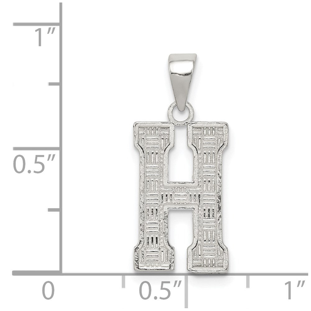 Sterlingsilber Rhodiniert Buchstabe H Initiale Anhänger