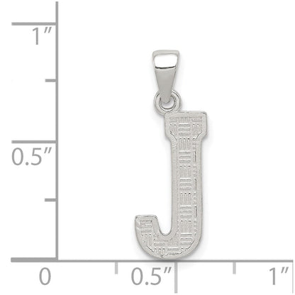 Sterlingsilber Rhodiniert Buchstabe J Initiale Anhänger