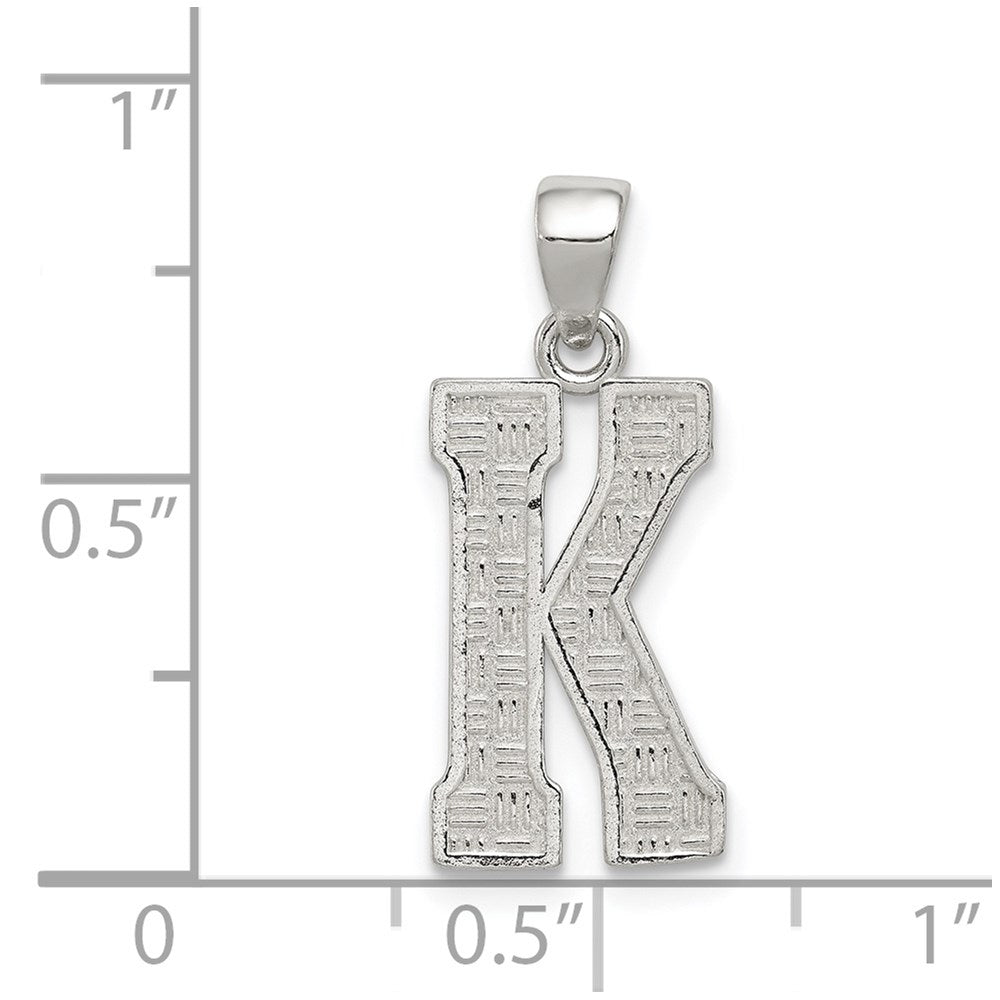 Sterlingsilber Rhodiniert Buchstabe K Initiale Anhänger