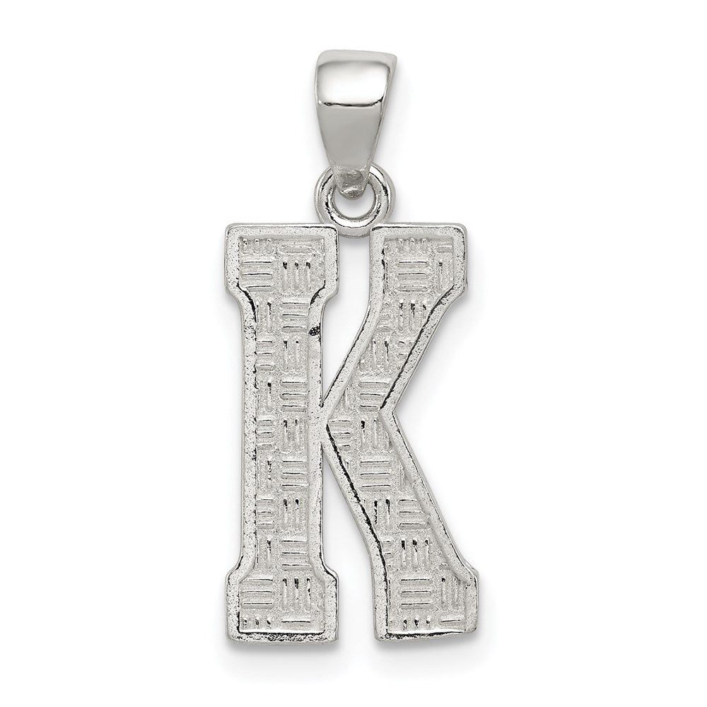 Sterlingsilber Rhodiniert Buchstabe K Initiale Anhänger