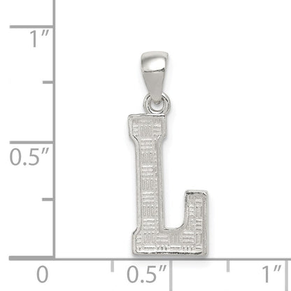 Sterlingsilber Rhodiniert Buchstabe L Initiale Anhänger