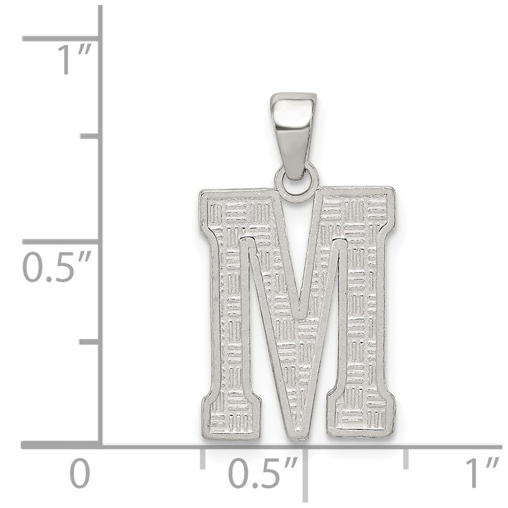 Sterlingsilber Rhodiniert Buchstabe M Initiale Anhänger
