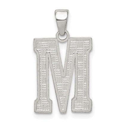 Sterlingsilber Rhodiniert Buchstabe M Initiale Anhänger