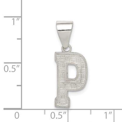 Sterlingsilber Rhodiniert Buchstabe P Initiale Anhänger