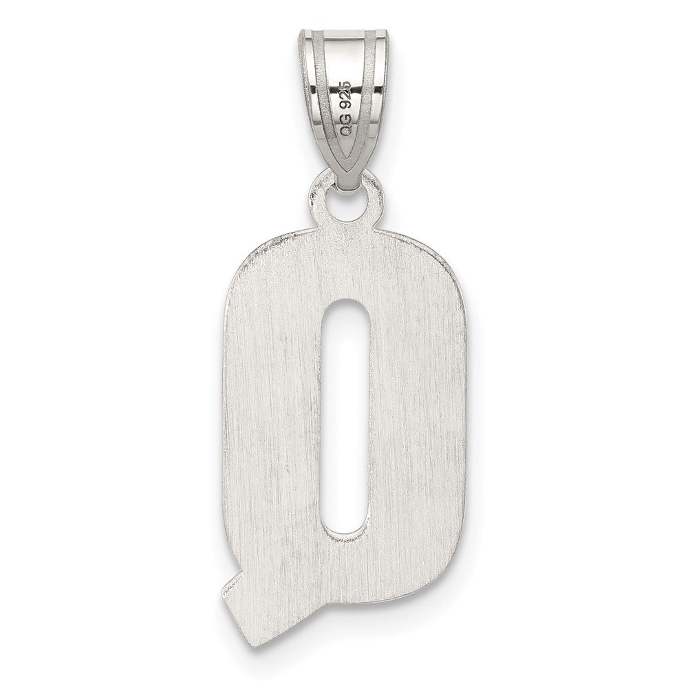 Sterlingsilber Rhodiniert Buchstabe Q Initiale Anhänger