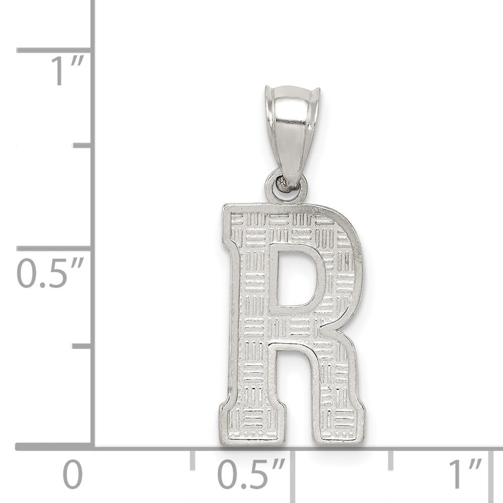 Sterlingsilber Rhodiniert Buchstabe R Initiale Anhänger