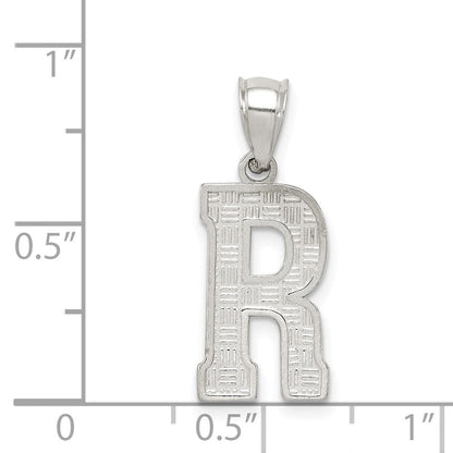 Sterlingsilber Rhodiniert Buchstabe R Initiale Anhänger