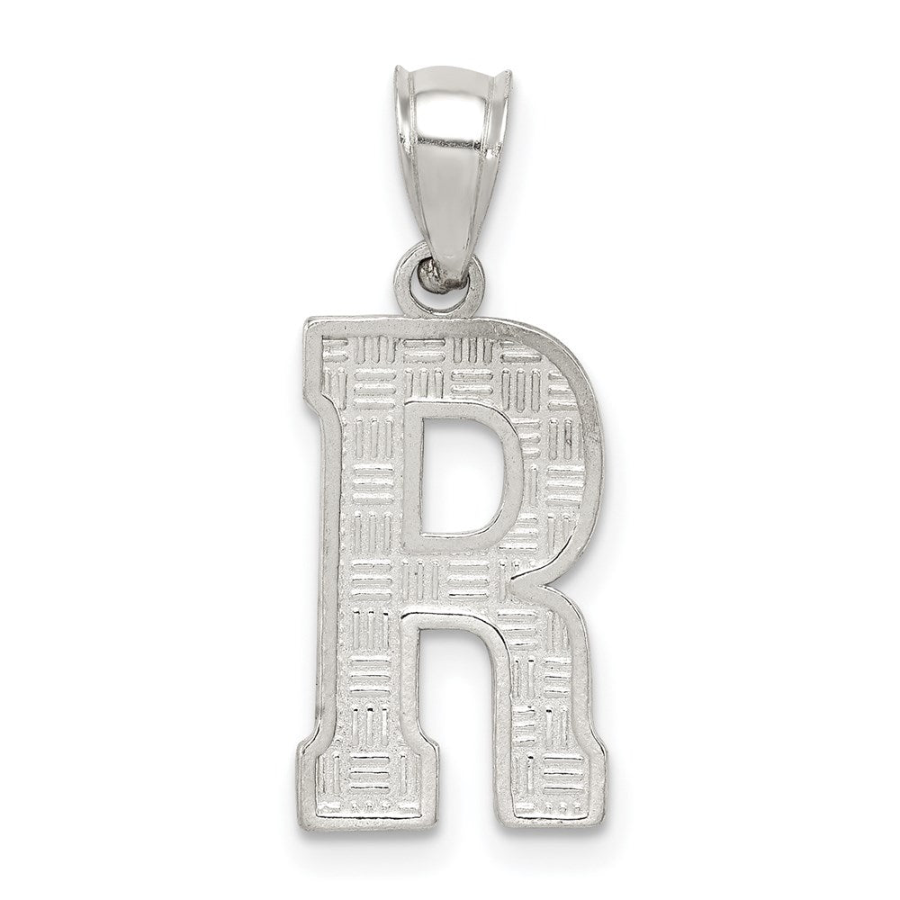 Sterlingsilber Rhodiniert Buchstabe R Initiale Anhänger