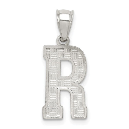 Sterlingsilber Rhodiniert Buchstabe R Initiale Anhänger