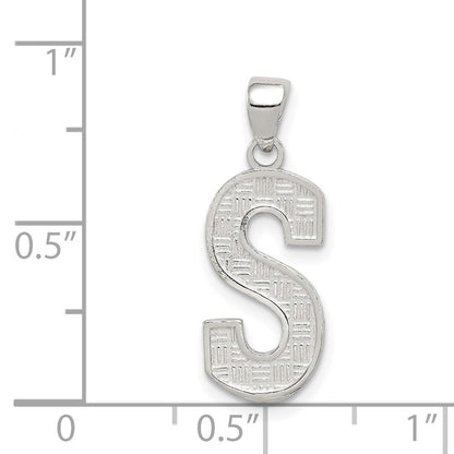 Sterlingsilber Rhodiniert Buchstabe S Initiale Anhänger