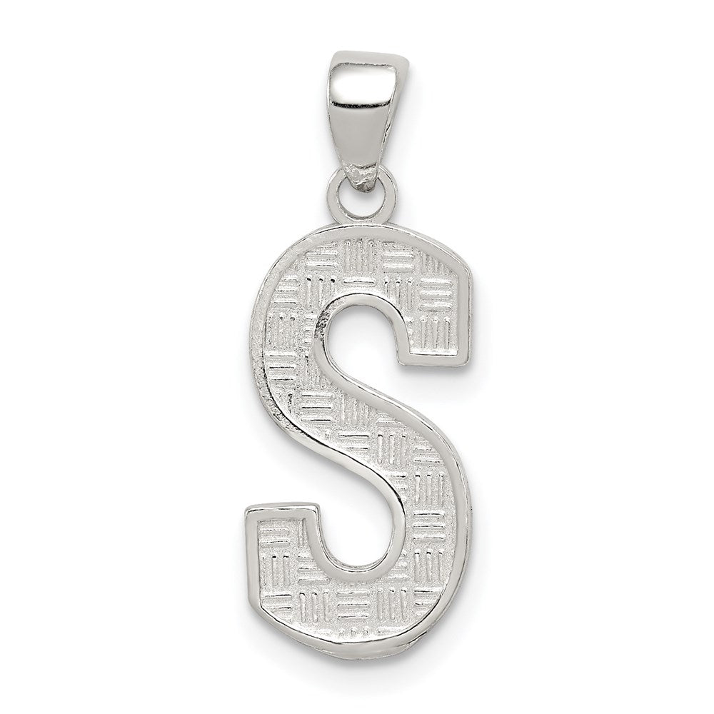 Sterlingsilber Rhodiniert Buchstabe S Initiale Anhänger