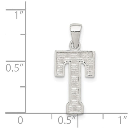 Sterlingsilber Rhodiniert Buchstabe T Initiale Anhänger