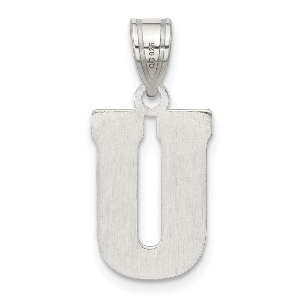 Sterlingsilber Rhodiniert Buchstabe U Initiale Anhänger