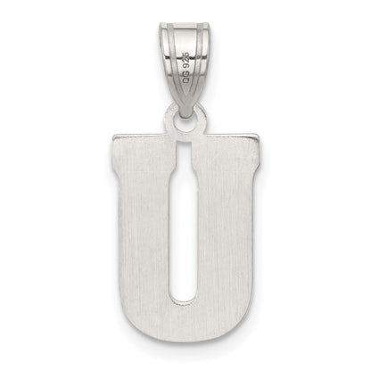 Sterlingsilber Rhodiniert Buchstabe U Initiale Anhänger