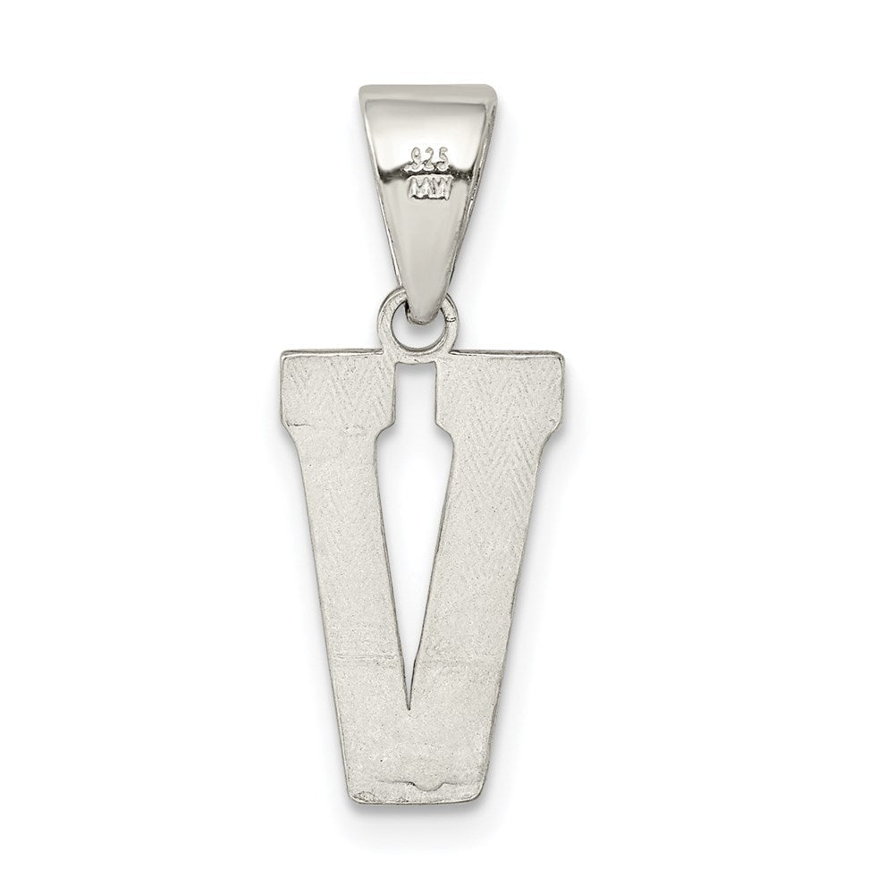 Sterlingsilber Rhodiniert Buchstabe V Initiale Anhänger