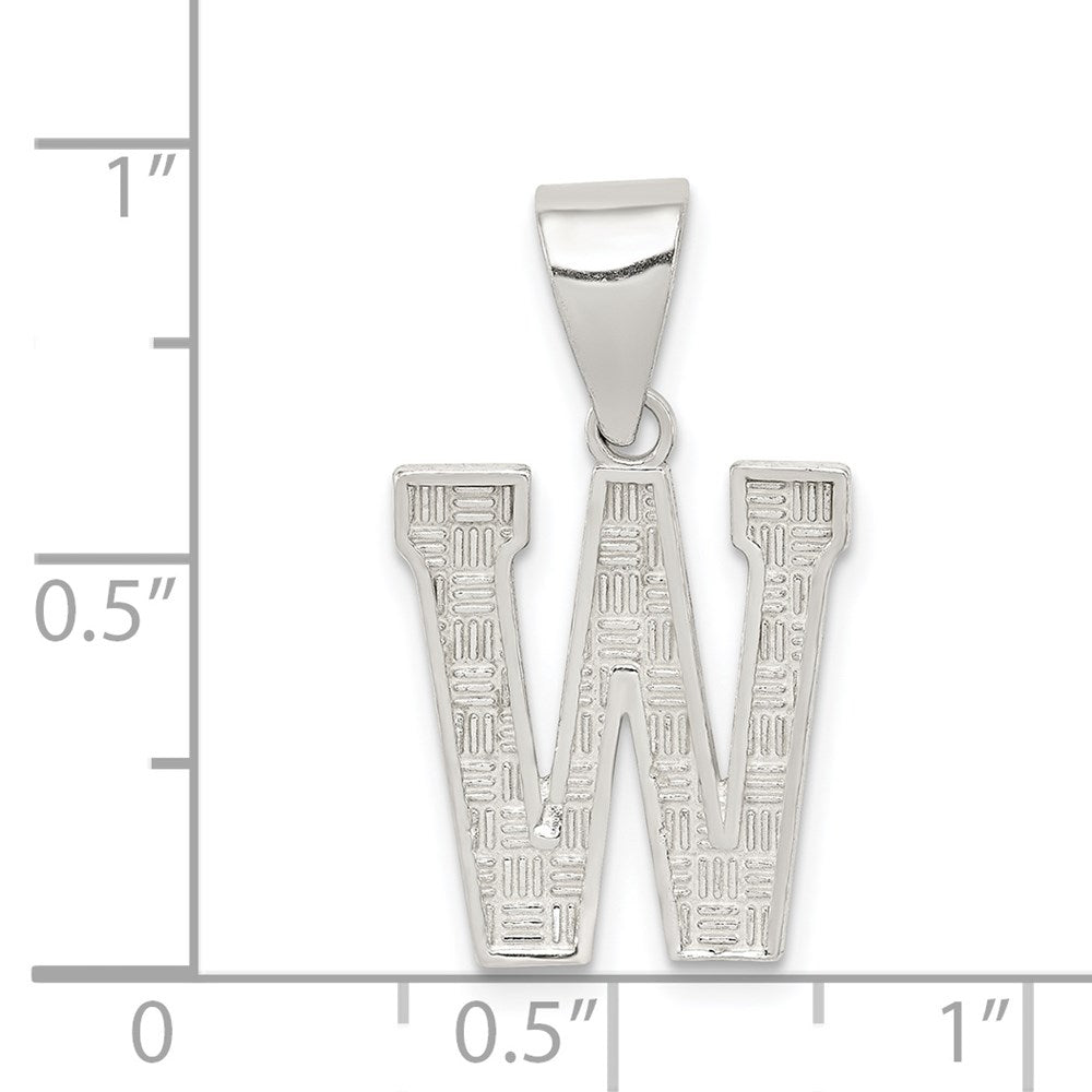 Sterlingsilber Rhodiniert Buchstabe W Initiale Anhänger