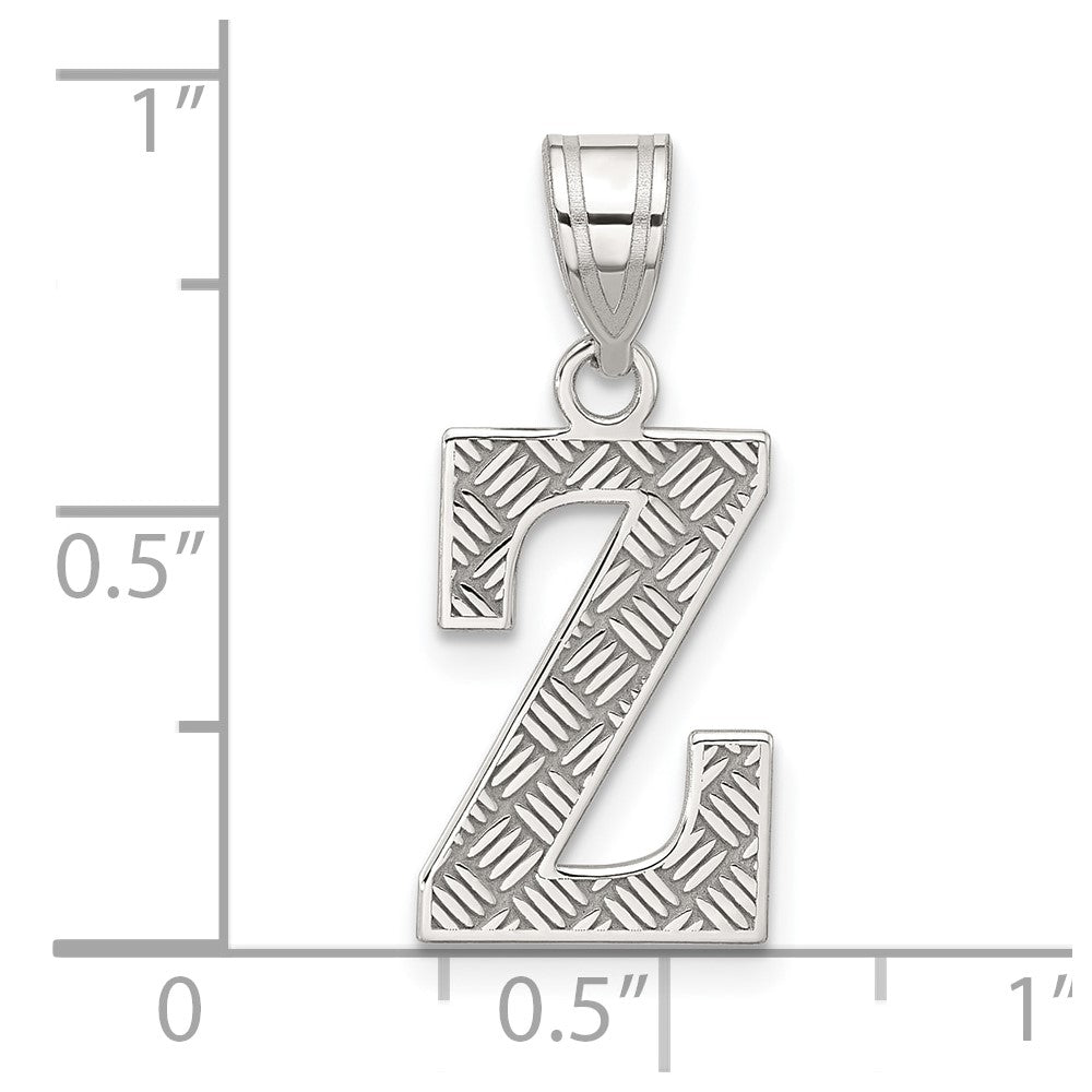 Sterlingsilber Rhodiniert Buchstabe Z Initiale Anhänger