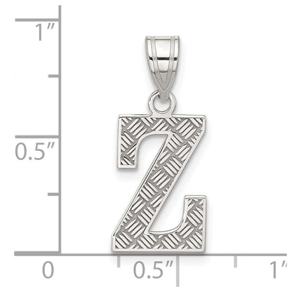 Sterlingsilber Rhodiniert Buchstabe Z Initiale Anhänger