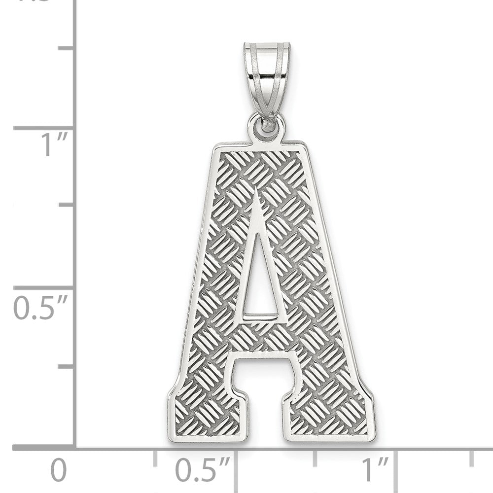 Sterlingsilber Rhodiniert Buchstabe A Initiale Anhänger