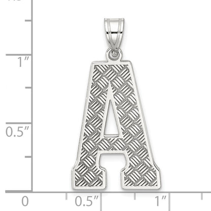 Sterlingsilber Rhodiniert Buchstabe A Initiale Anhänger