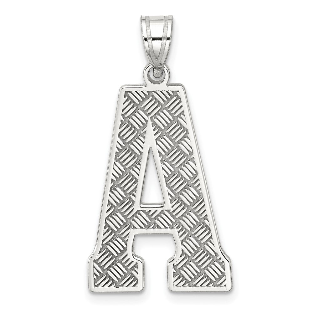 Sterlingsilber Rhodiniert Buchstabe A Initiale Anhänger