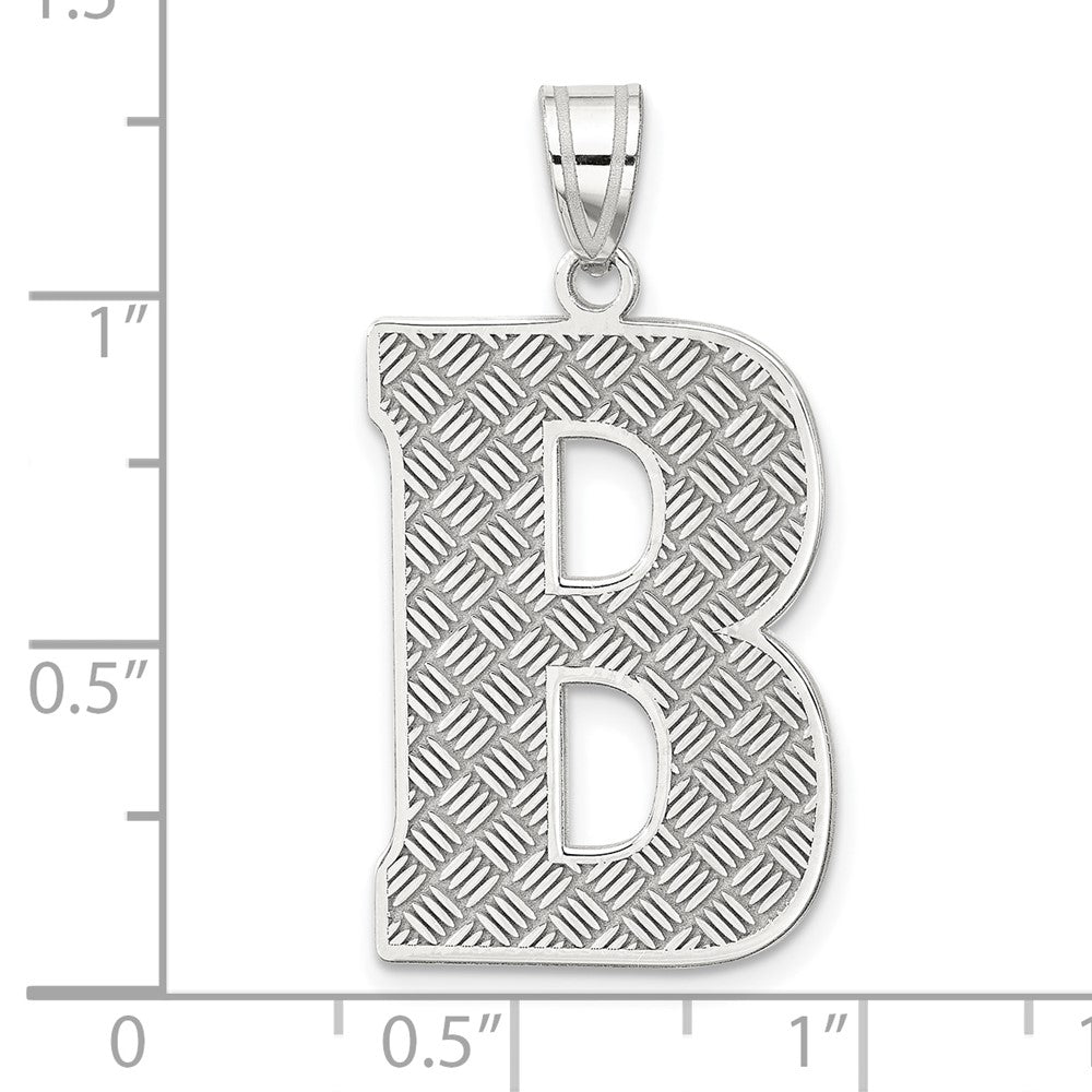 Sterlingsilber Rhodiniert Buchstabe B Initiale Anhänger