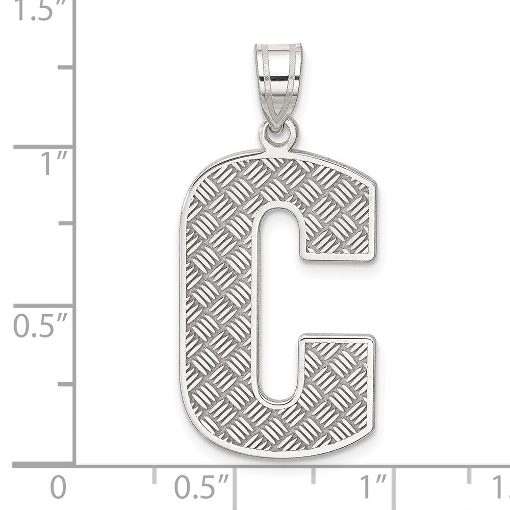 Sterlingsilber Rhodiniert Buchstabe C Initiale Anhänger