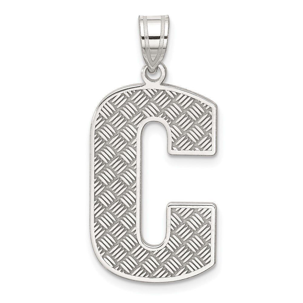 Sterlingsilber Rhodiniert Buchstabe C Initiale Anhänger