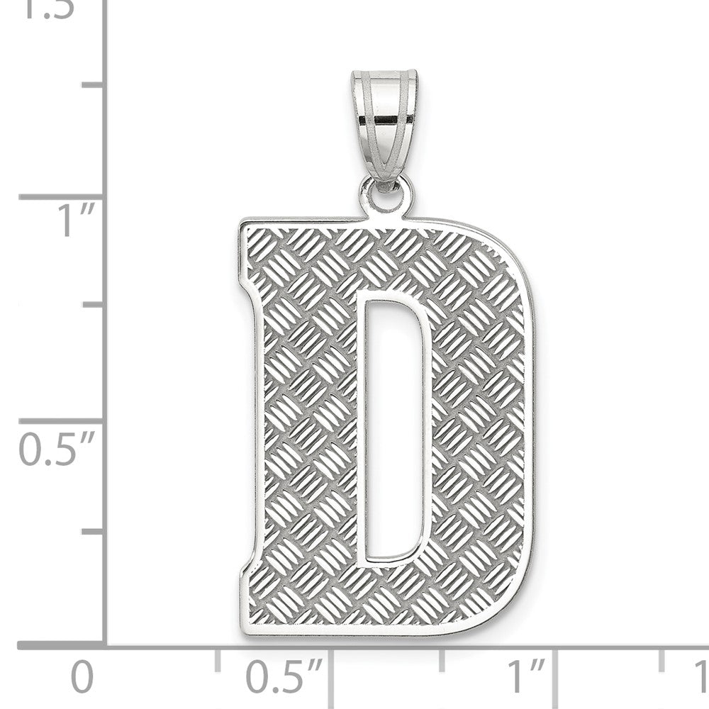 Sterlingsilber Rhodiniert Buchstabe D Initiale Anhänger