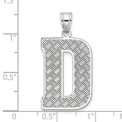 Sterlingsilber Rhodiniert Buchstabe D Initiale Anhänger