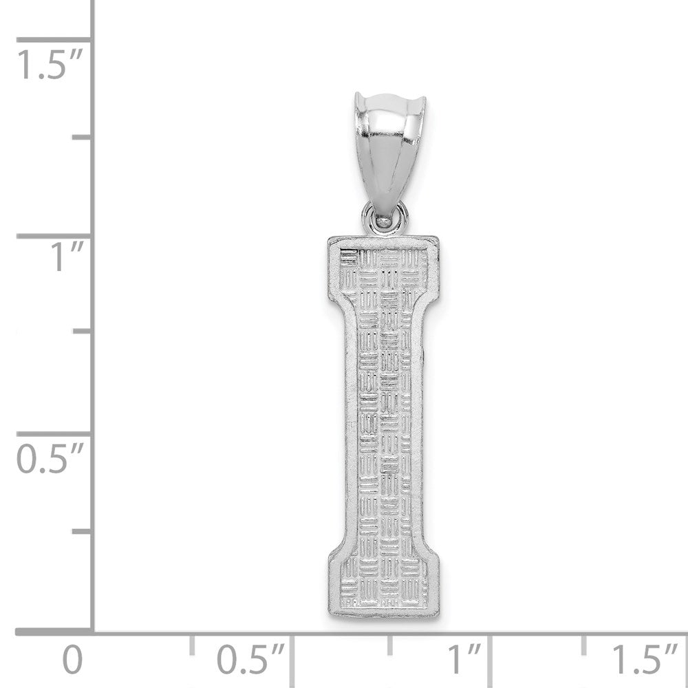 Sterlingsilber Rhodiniert Buchstabe I Initiale Anhänger