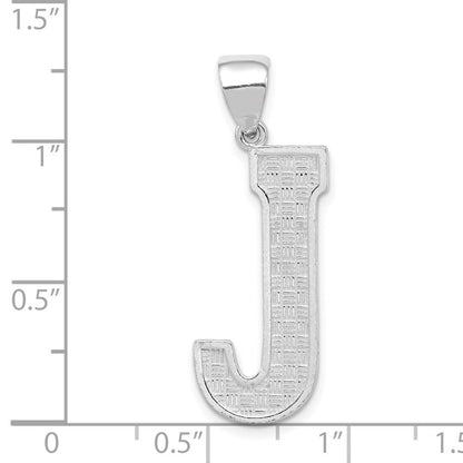 Sterlingsilber Rhodiniert Buchstabe J Initiale Anhänger