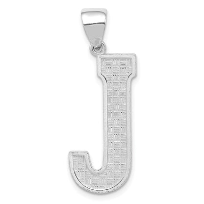 Sterlingsilber Rhodiniert Buchstabe J Initiale Anhänger