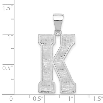 Sterlingsilber Rhodiniert Buchstabe K Initiale Anhänger