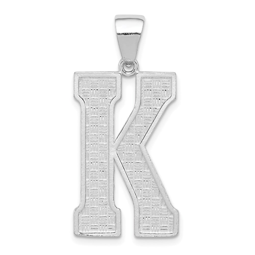 Sterlingsilber Rhodiniert Buchstabe K Initiale Anhänger