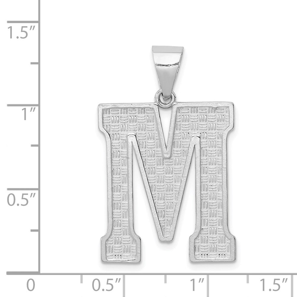 Sterlingsilber Rhodiniert Buchstabe M Initiale Anhänger
