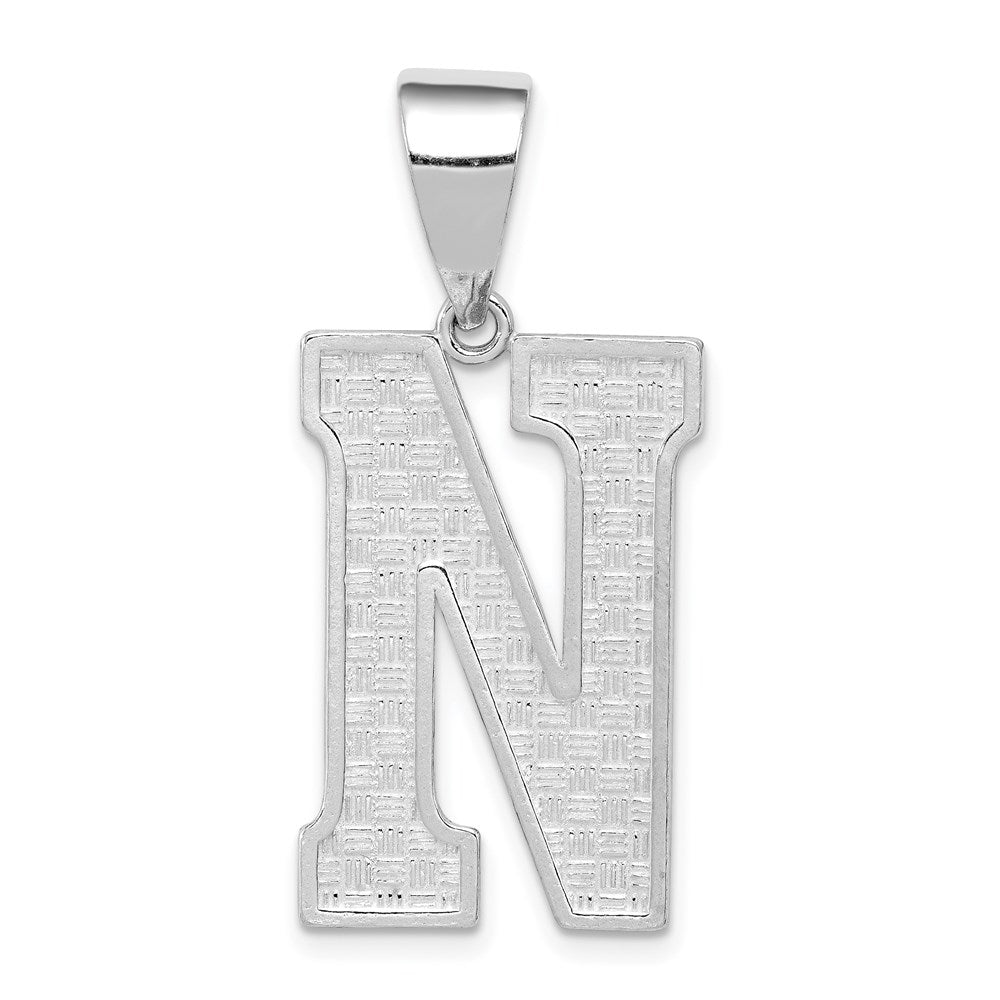 Sterlingsilber Rhodiniert Buchstabe N Initiale Anhänger