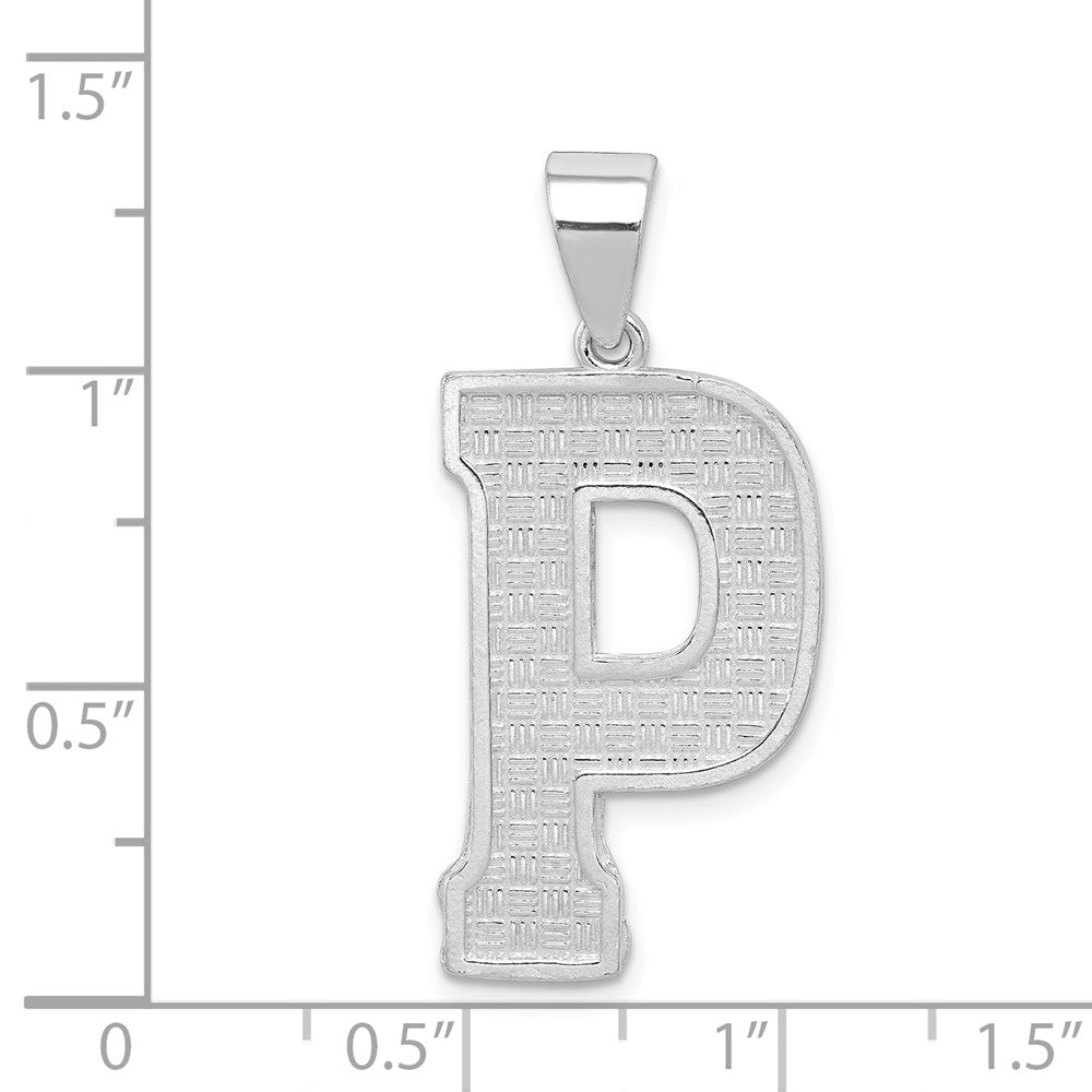 Sterlingsilber Rhodiniert Buchstabe P Initiale Anhänger