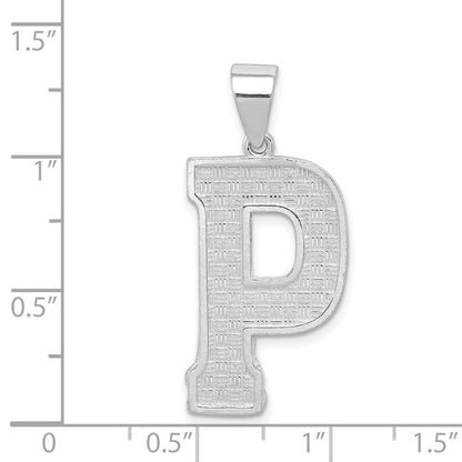 Sterlingsilber Rhodiniert Buchstabe P Initiale Anhänger