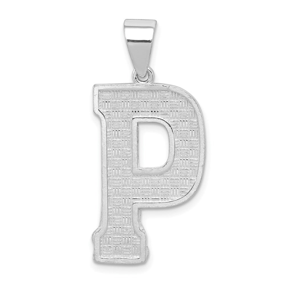 Sterlingsilber Rhodiniert Buchstabe P Initiale Anhänger