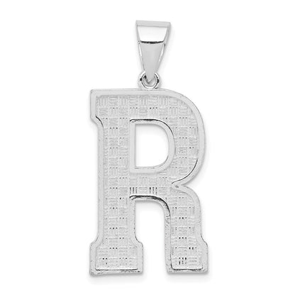 Sterlingsilber Rhodiniert Buchstabe R Initiale Anhänger