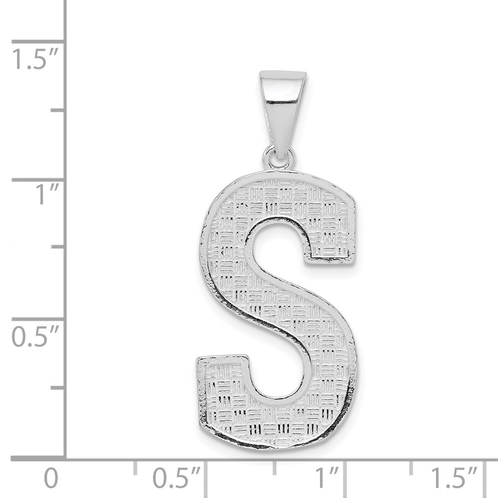 Sterlingsilber Rhodiniert Buchstabe S Initiale Anhänger